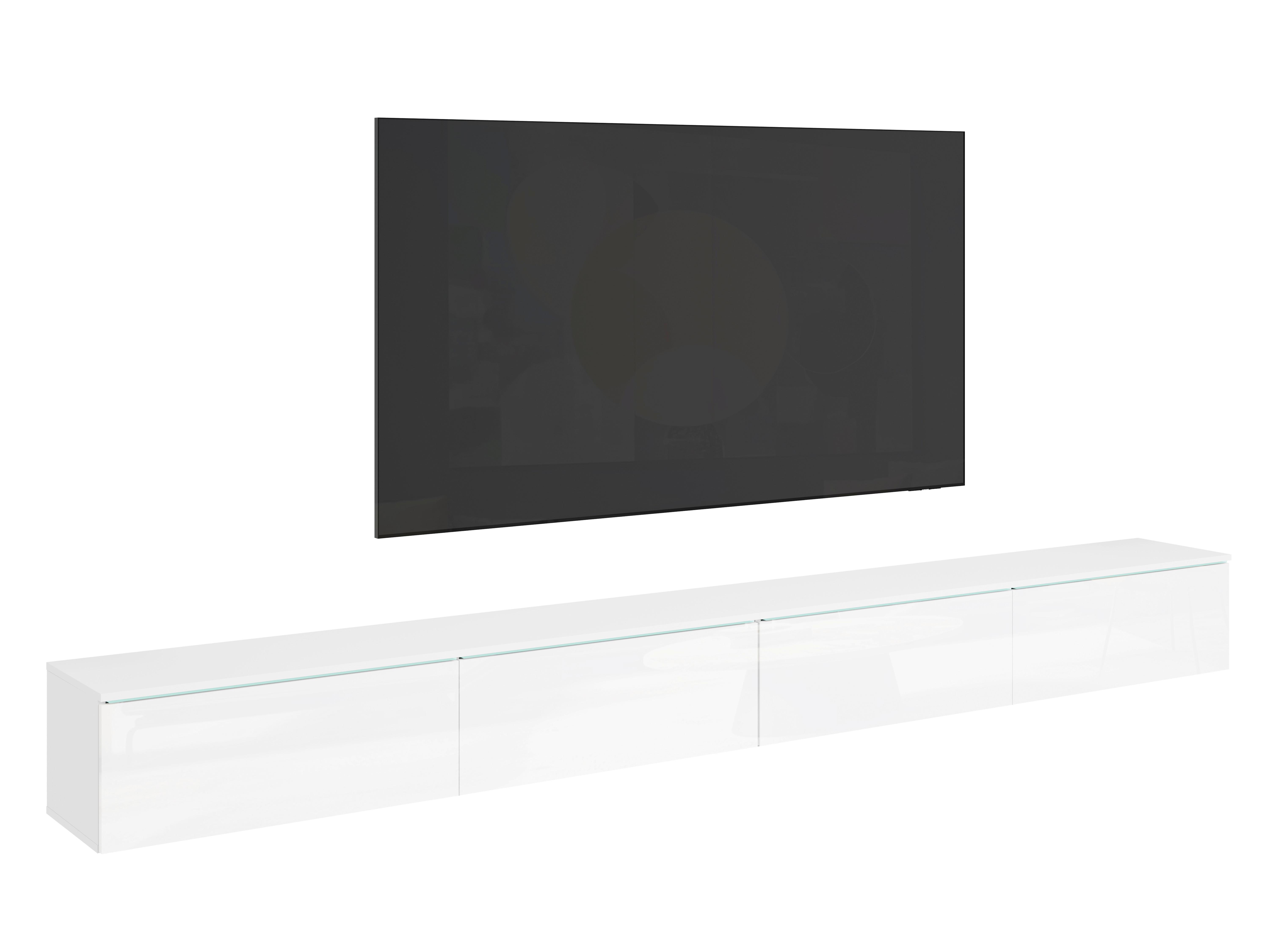 Lowboard D 300 Weiß/Weiß Hg B: 300 cm