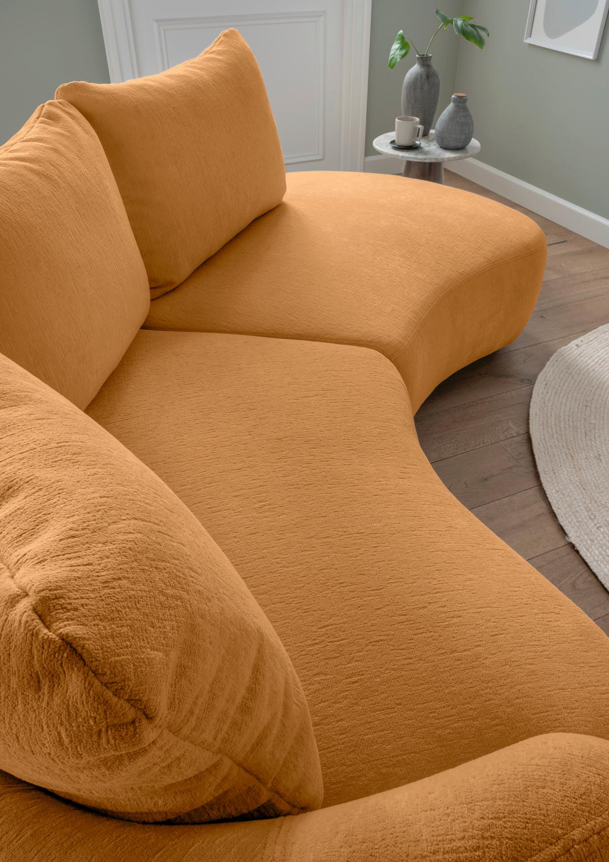 Ecksofa Doppo Goldfarben S: 139x250 cm - Goldfarben/Schwarz, MODERN, Textil (139/250cm) - Livetastic