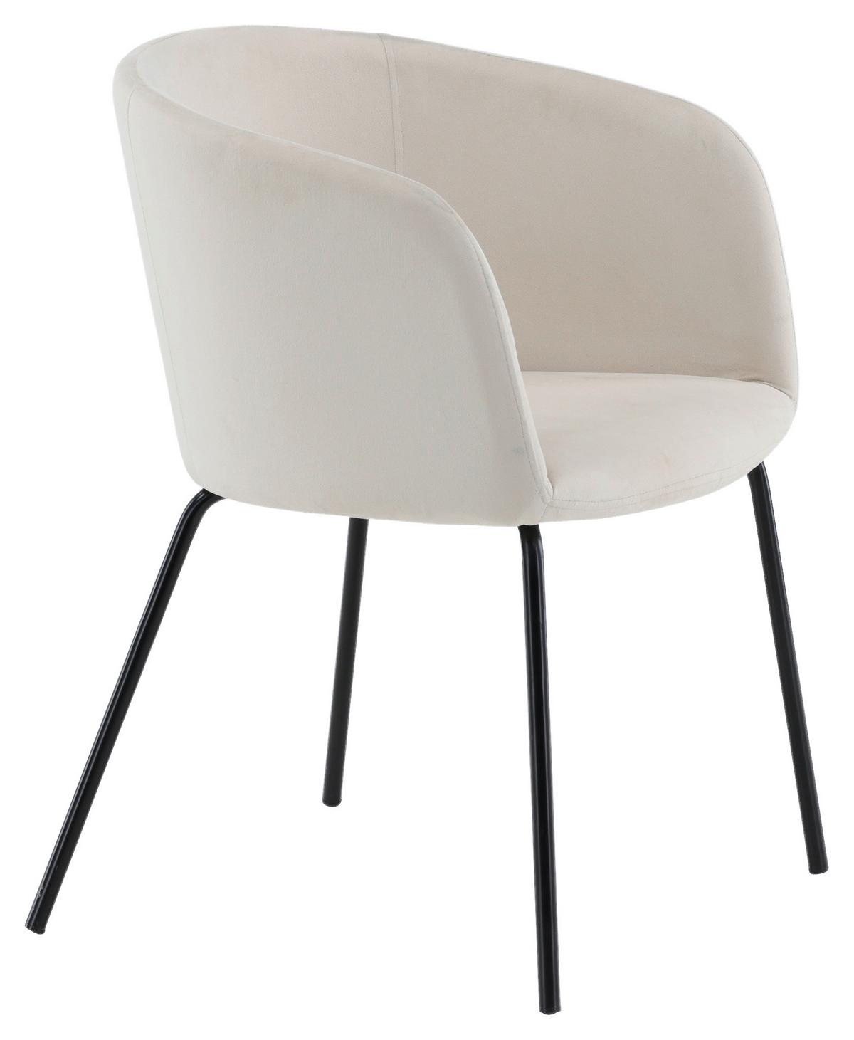 Armlehnstuhl Berit - Beige/Schwarz, Design, Holz/Textil (55/78/55cm) - Livetastic