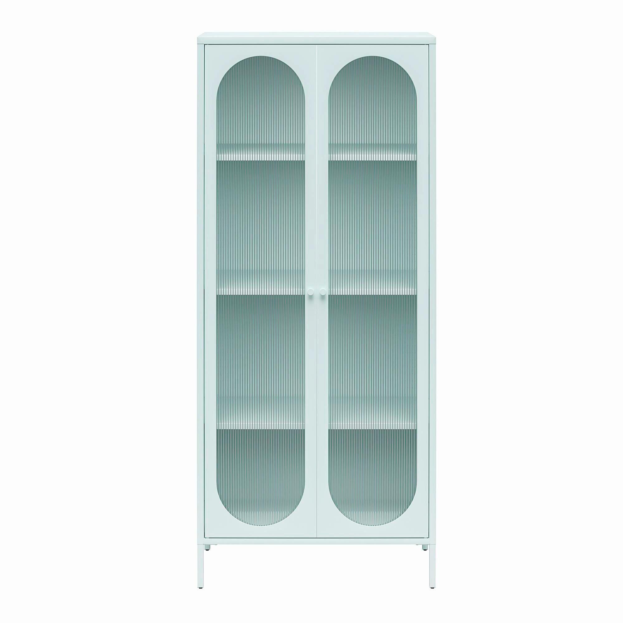 GARDEROBENSCHRANK Luna Blau H: 186 cm - Blau, Design, Glas/Metall (80/186/40cm) - MID.YOU