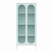 GARDEROBENSCHRANK Luna Blau H: 186 cm - Blau, Design, Glas/Metall (80/186/40cm) - MID.YOU