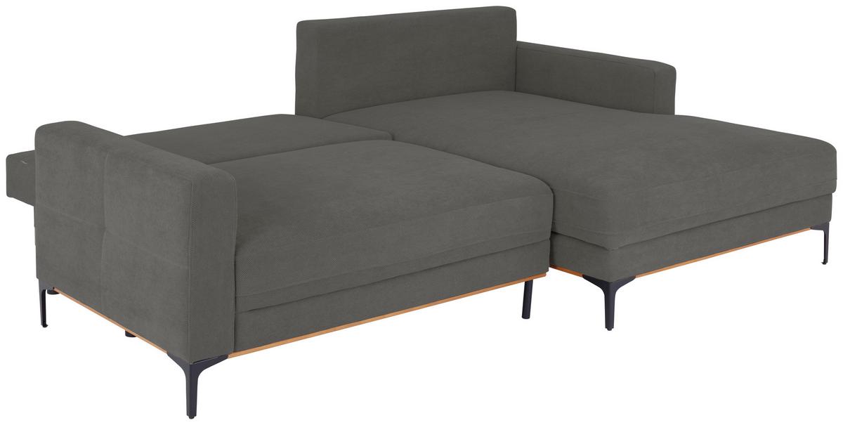 Rohová sedačka BERGAMO, pravá, tmavě šedá - černá/tmavě šedá, Moderní, kov/textil (238/162cm) - Ondega