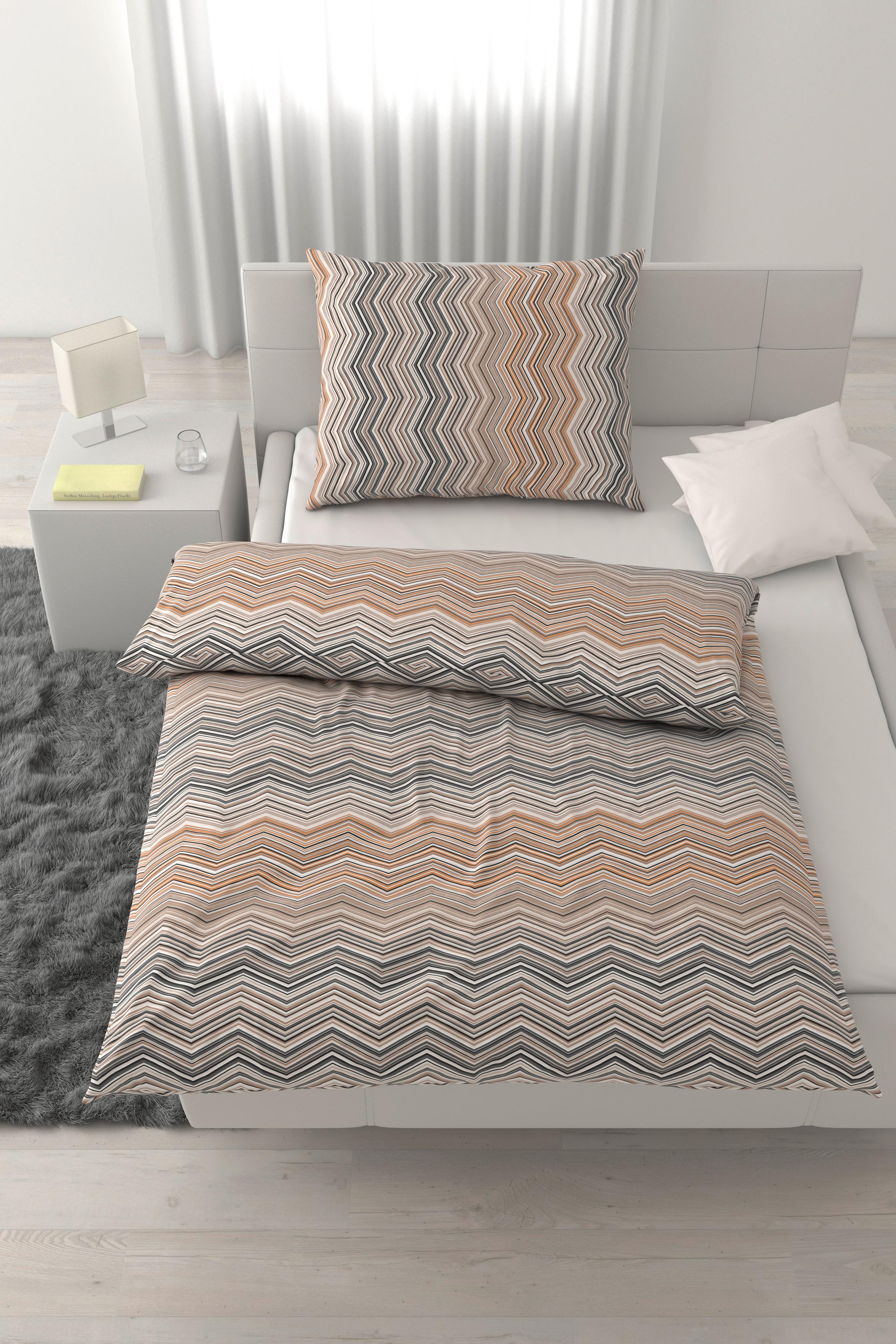 POSTEĽNÁ BIELIZEŇ ZICKZACK - béžová, Konventionell, textil (140/200cm) - Mömax