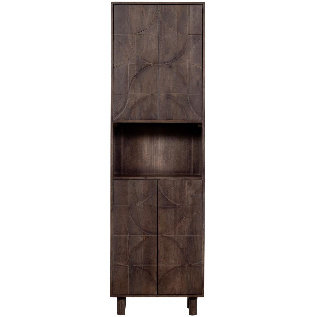 Vitrine Draw Walnussfarben B: 60cm - Walnussfarben, Design, Holz (60/200/40cm) - Livetastic