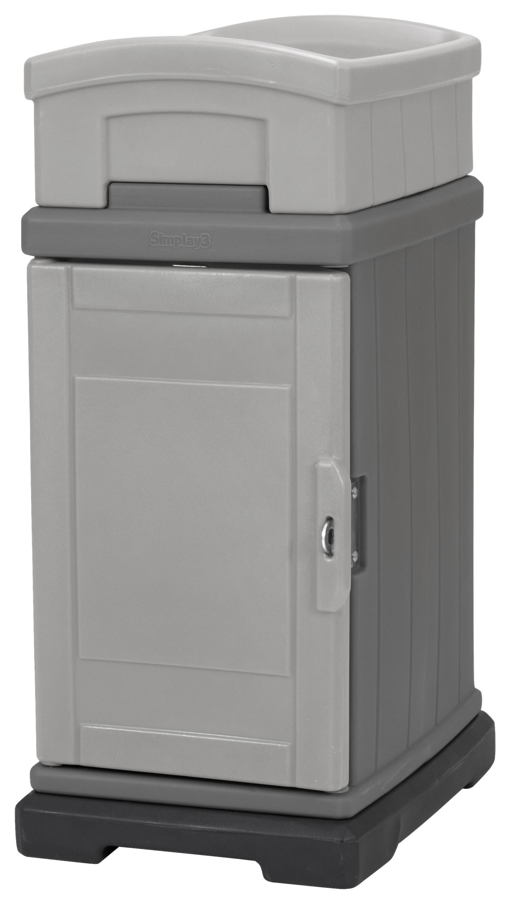Paketbox mit Pflanzaufsatz Simplay Hide Away H: 98,1 cm - Grau, Basics, Kunststoff (56,5/42,5/98,1cm)
