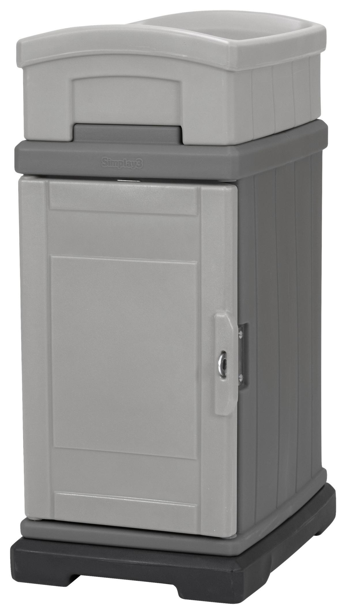Paketbox mit Pflanzaufsatz Simplay Hide Away H: 98,1 cm - Grau, Basics, Kunststoff (56,5/42,5/98,1cm)