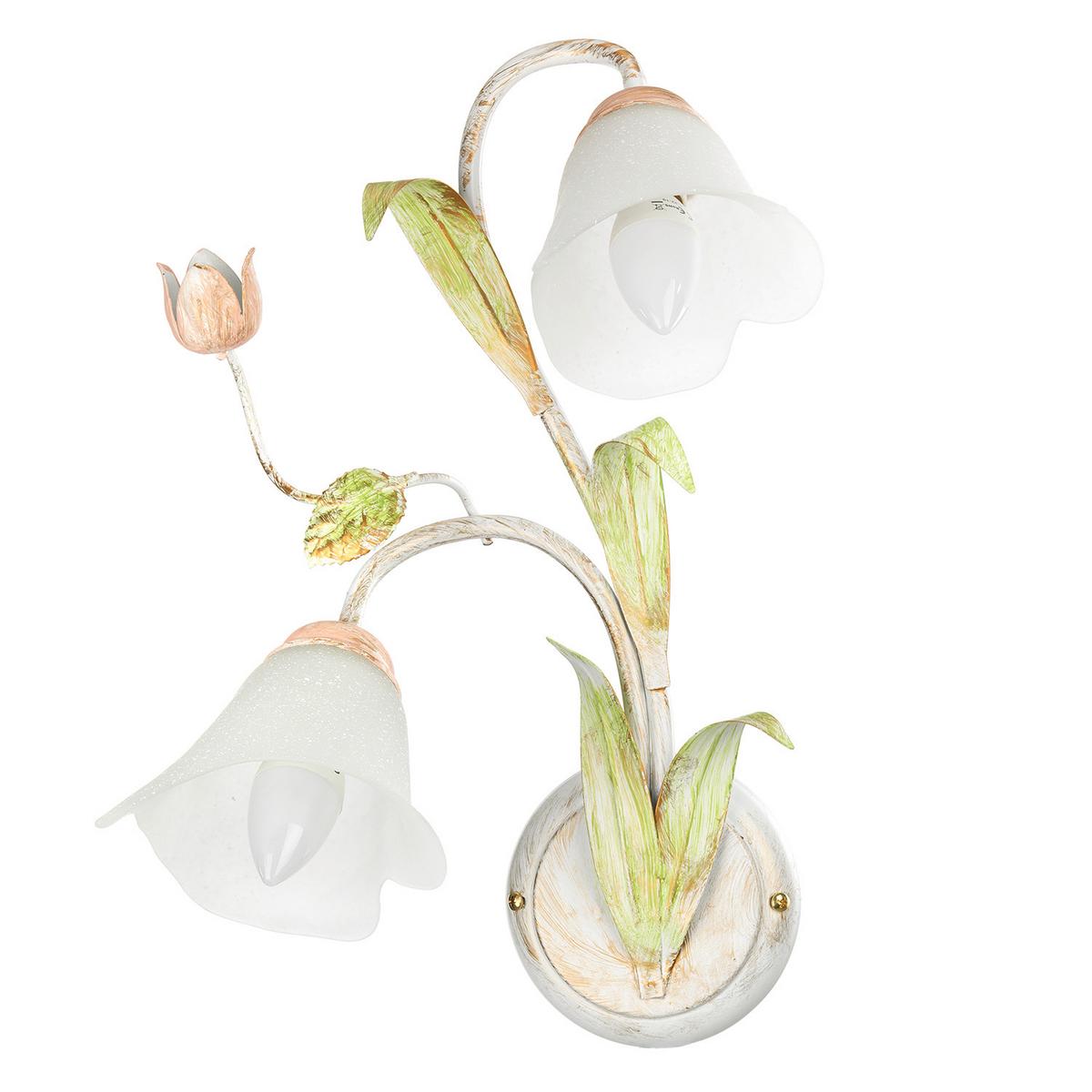 Wandleuchte 4985/ap2 - Pink/Weiß, KONVENTIONELL, Glas/Metall (32/18/40cm)