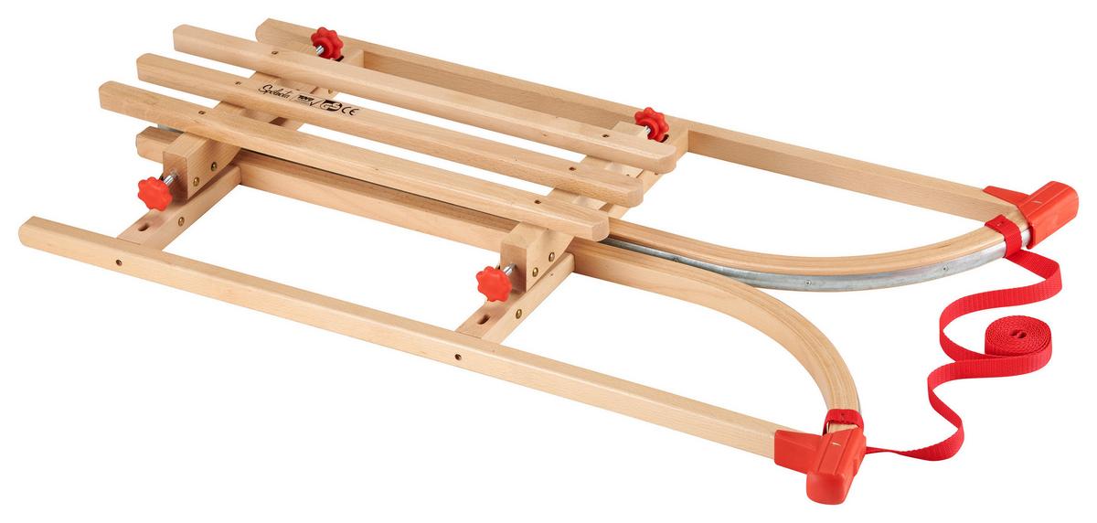 Schlitten Davosrodel Echtholz Klappbar - Buchefarben, Basics, Holz (35/27/92cm) - Ondega
