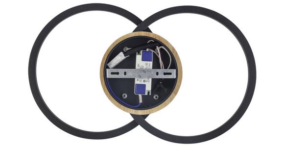 Led-deckenleuchte Karo L: 50 Cm - Eichefarben/Schwarz, MODERN, Holz/Kunststoff (50/30/7,4cm) - Luca Bessoni