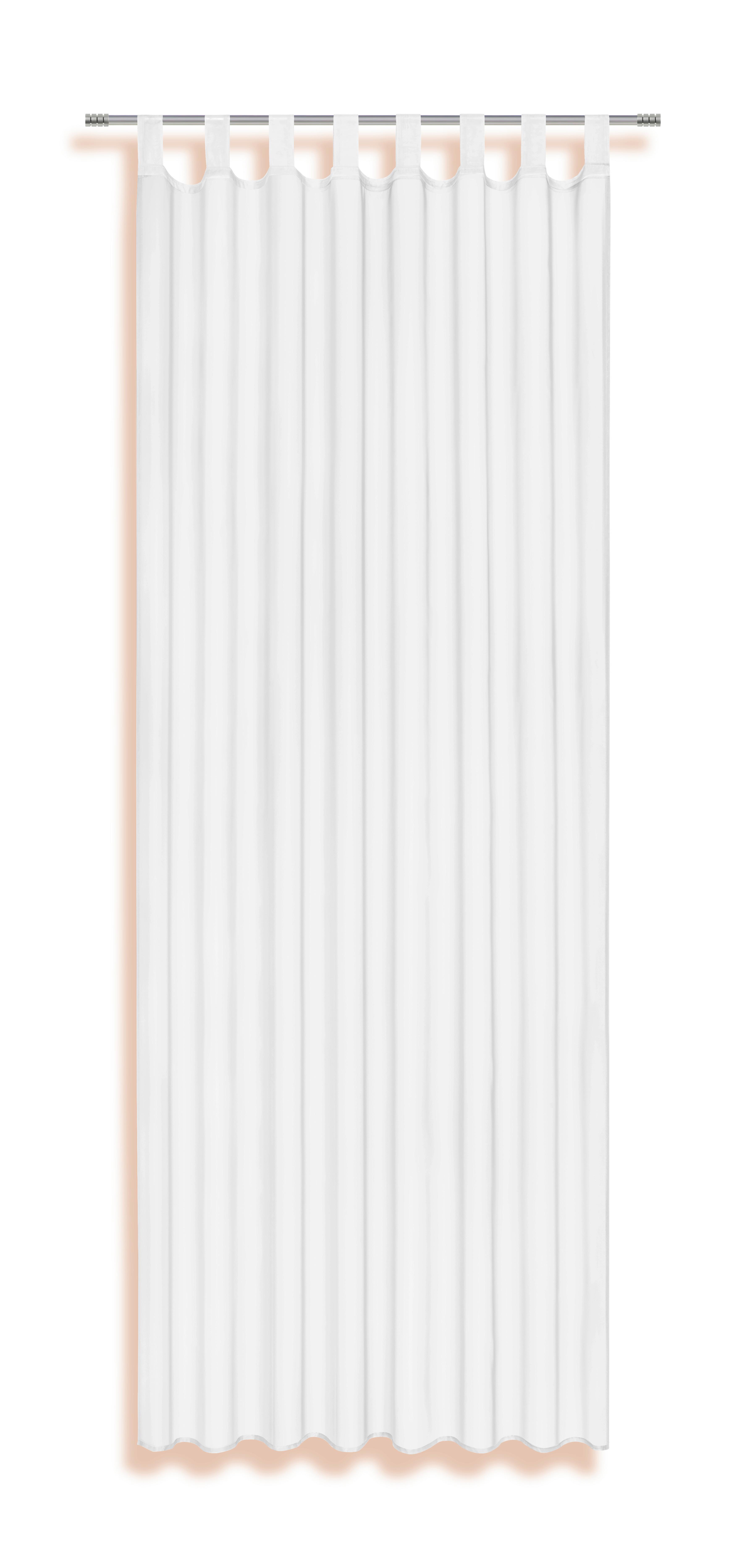 Ondega Vorhang Mit Schlaufen und Band Utila B: 140 cm, Weiß
