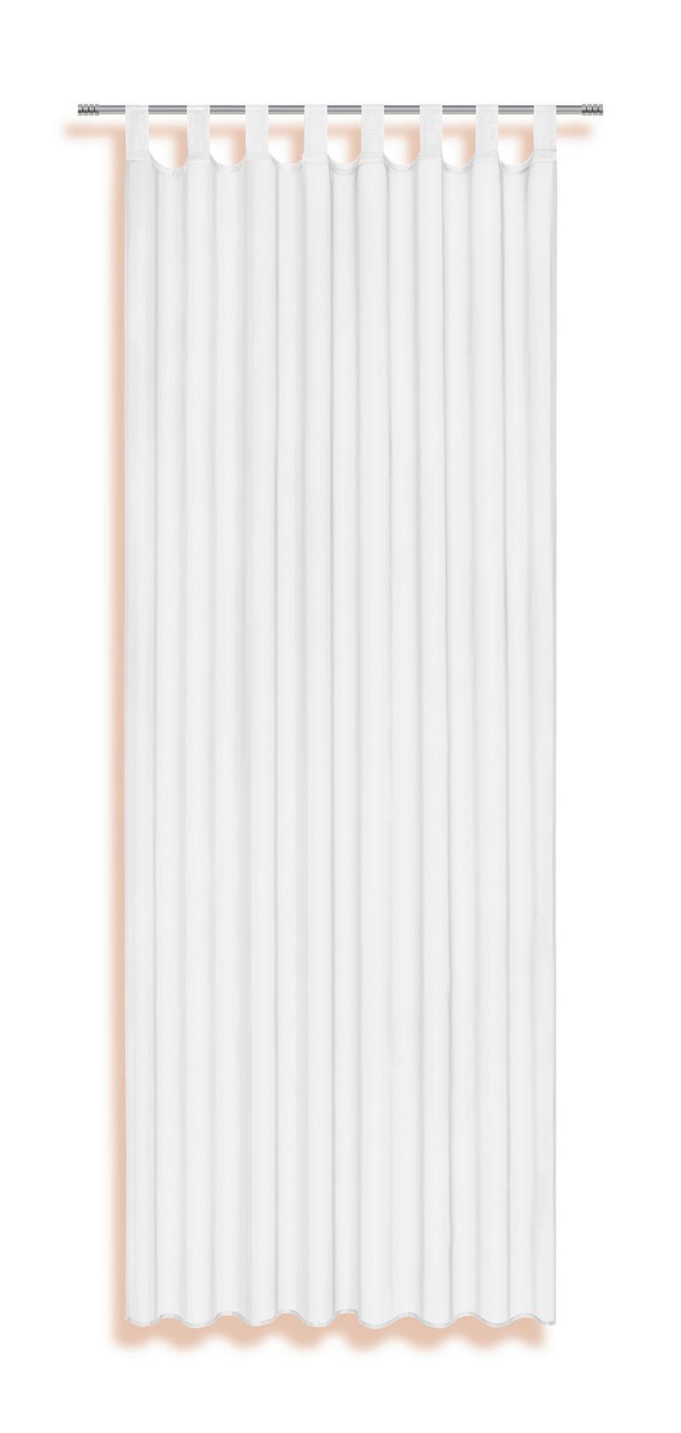 Ondega Vorhang Mit Schlaufen und Band Utila B: 140 cm, Weiß