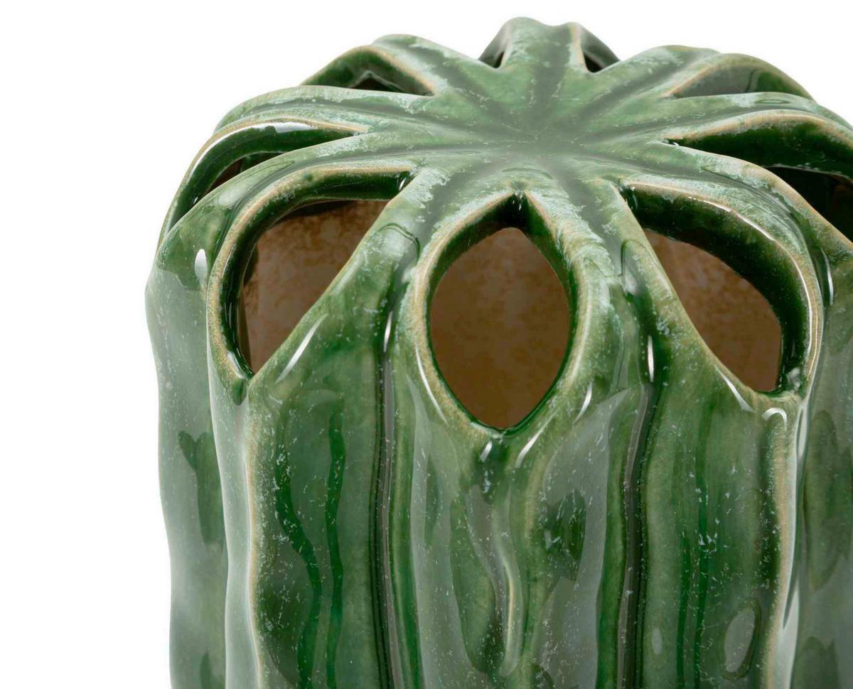 Vase Tall Cactus Pot Grün B: 11,5 cm - Grün, Basics, Keramik (11,5/23,5/11,5cm)