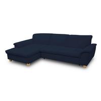 Ecksofa Mit Schlaffunktion & Bettkasten Franzi Blau - Eichefarben/Dunkelblau, KONVENTIONELL, Textil (170/279cm) - MID.YOU