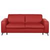 Schlafsofa Aloe Echtleder Rot B: 204 cm - Silberfarben/Rot, Design, Leder (204/84/104cm) - Livetastic