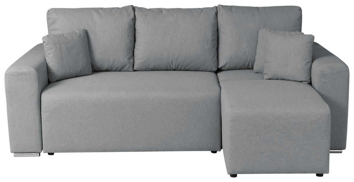 Ecksofa Bega - Chromfarben/Schwarz, Basics, Textil (240/153cm) - P & B