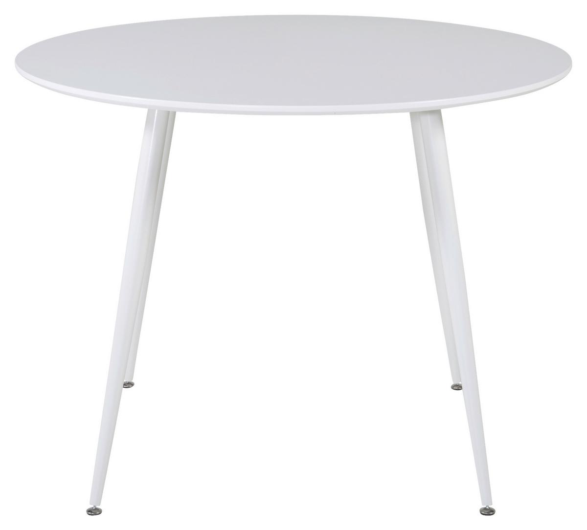 Esstisch Plaza Weiß L: 100 Cm - Weiß, Design, Holzwerkstoff/Metall (100/100/75cm) - Livetastic