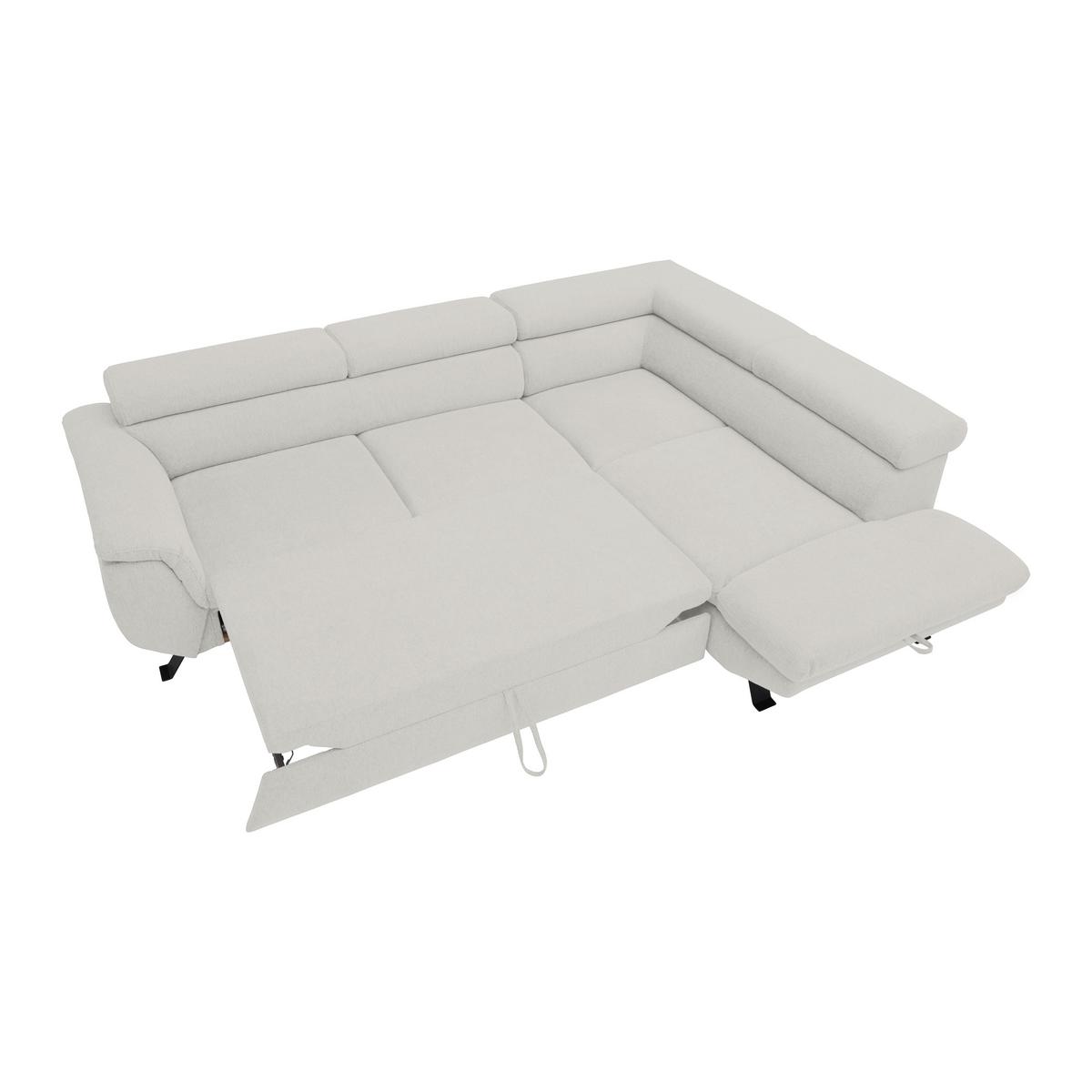 Rohová sedačka RAVEN, pravá, sivobiela - čierna/sivobiela, Modern, kov/textil (257/76-92/96cm) - Mömax