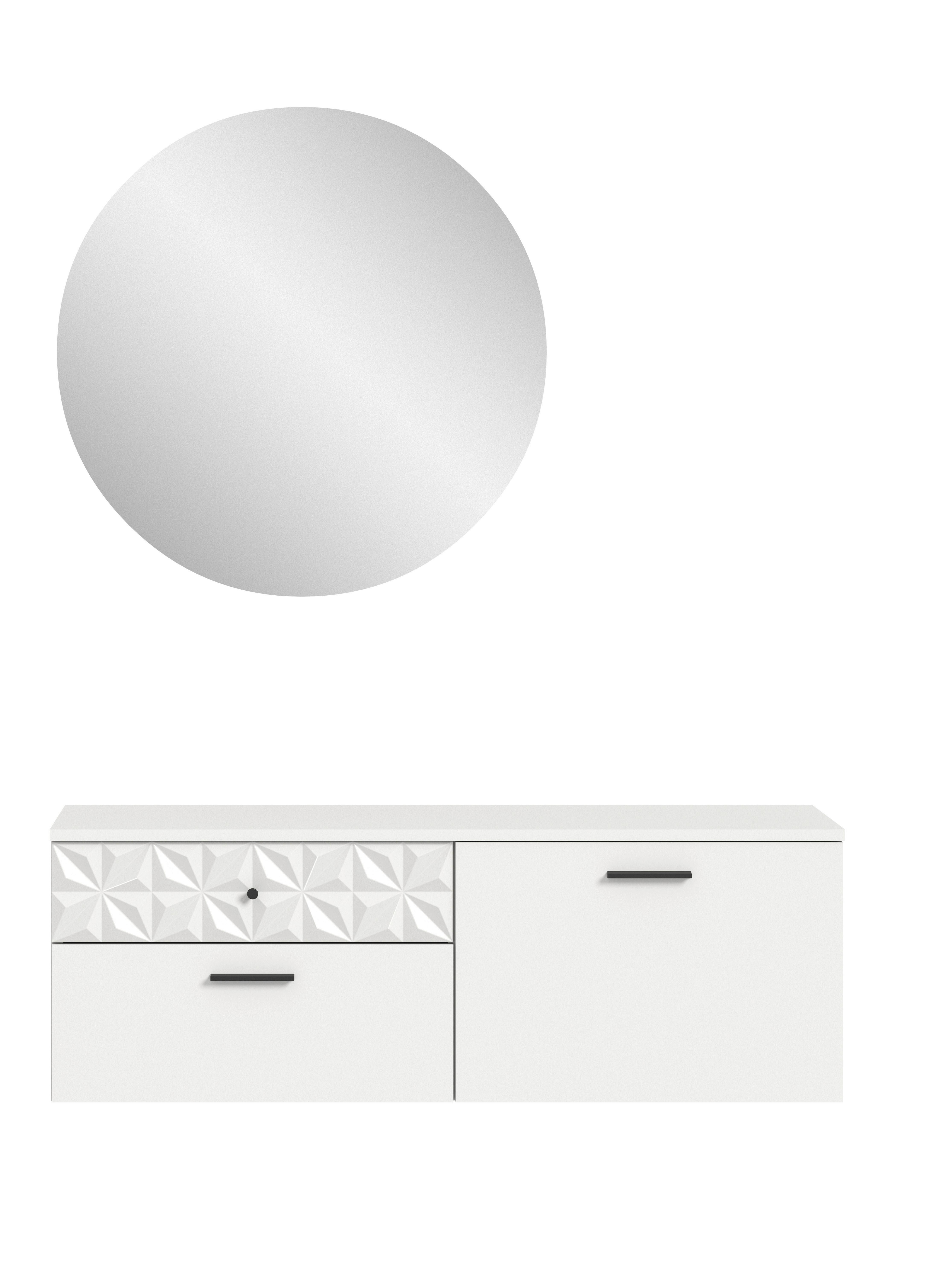 Garderobe Prisma Weiß B: 110 Cm - Weiß, Design, Holzwerkstoff (110/192/34cm) - MID.YOU