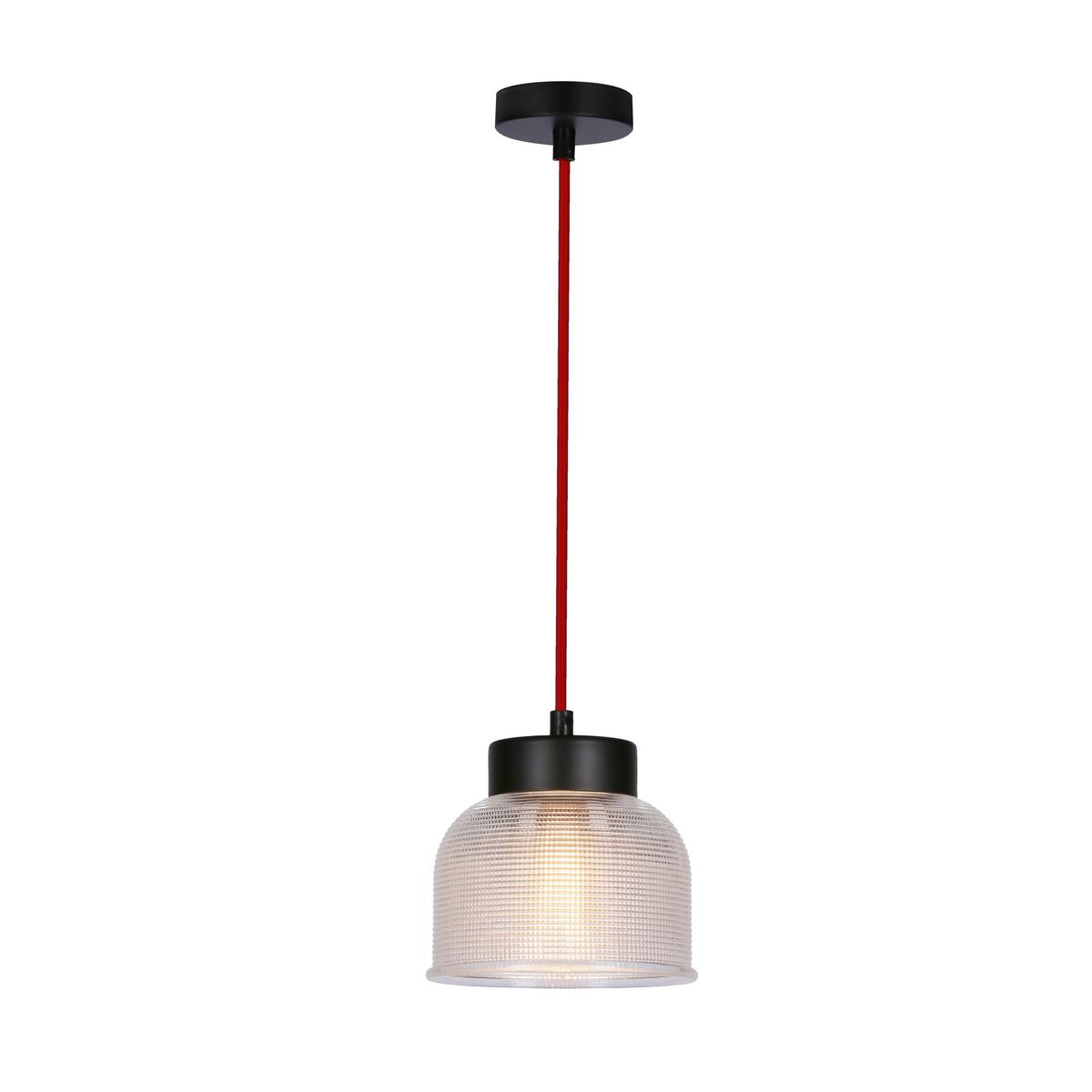 Pendelleuchte 50121087 Liverpool - Transparent/Rot, Trend, Glas/Metall (14.5/14.5/90cm)