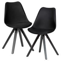 Sada židlí WOHNLING černá - černá, Moderní, dřevo/textil (49/87/52cm) - MID.YOU