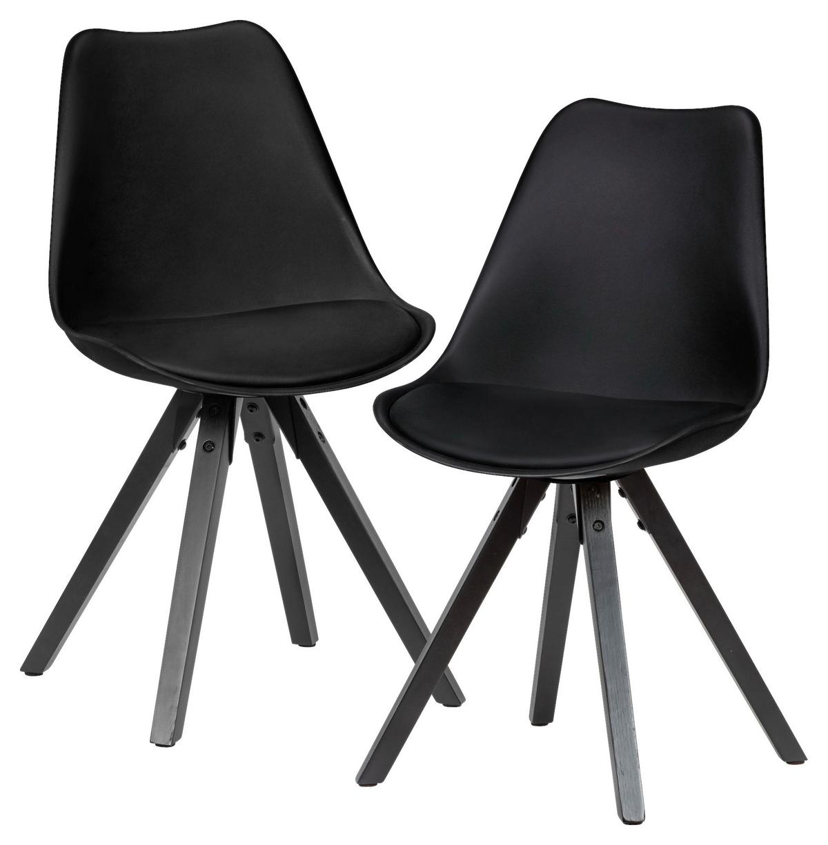 Sada židlí WOHNLING černá - černá, Moderní, dřevo/textil (49/87/52cm) - MID.YOU