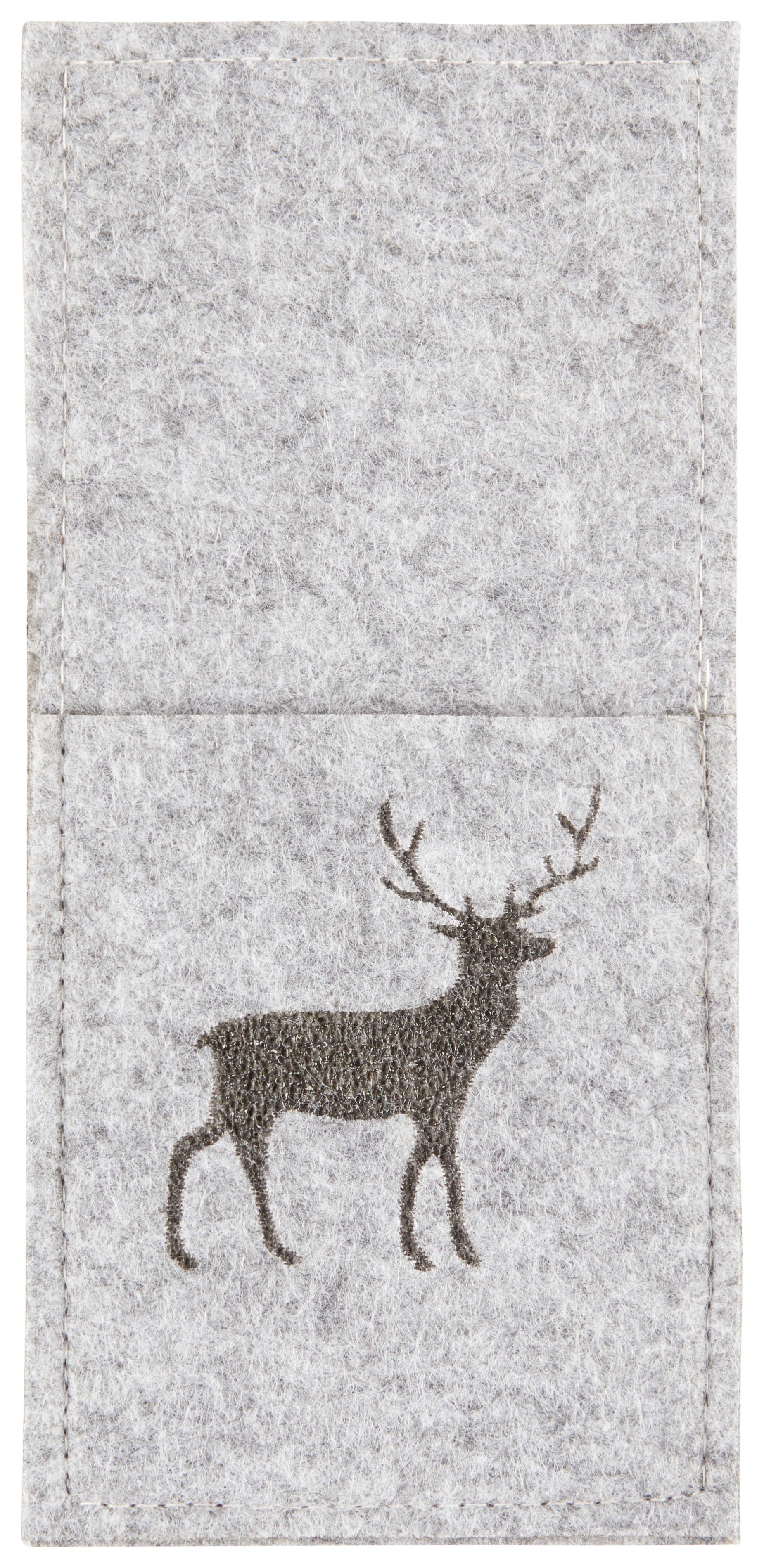 BESTECKTASCHE DEER - 4ER PACK - Grau, ROMANTIK / LANDHAUS, Textil (10/22cm) - James Wood