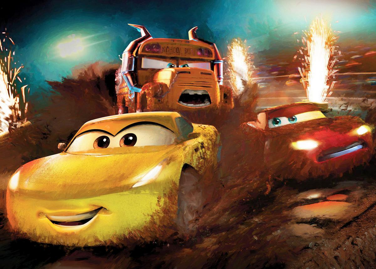 Fototapete Cars Dirt Track - Multicolor, Trend, Papier (350/250cm)