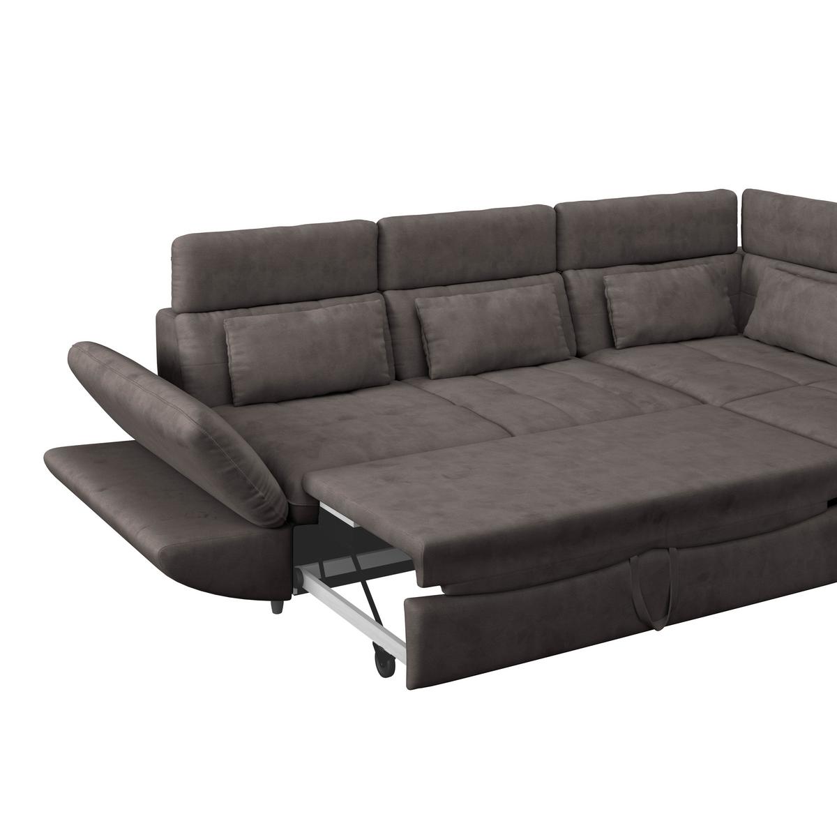 Wohnlandschaft Park - Dunkelbraun/Schwarz, MODERN, Textil (233/311cm) - Luca Bessoni