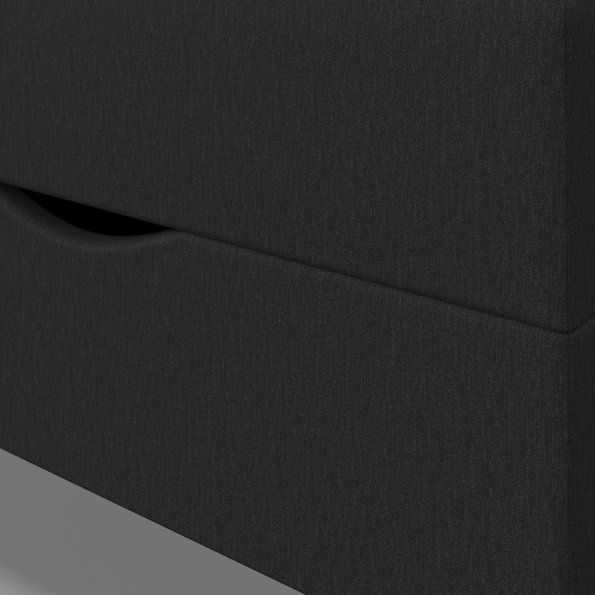 Boxspringová postel VIDA 90x200, tmavě šedá, s topperem - černá/tmavě šedá, Moderní, dřevo/textil (90/200cm) - Bessagi Home