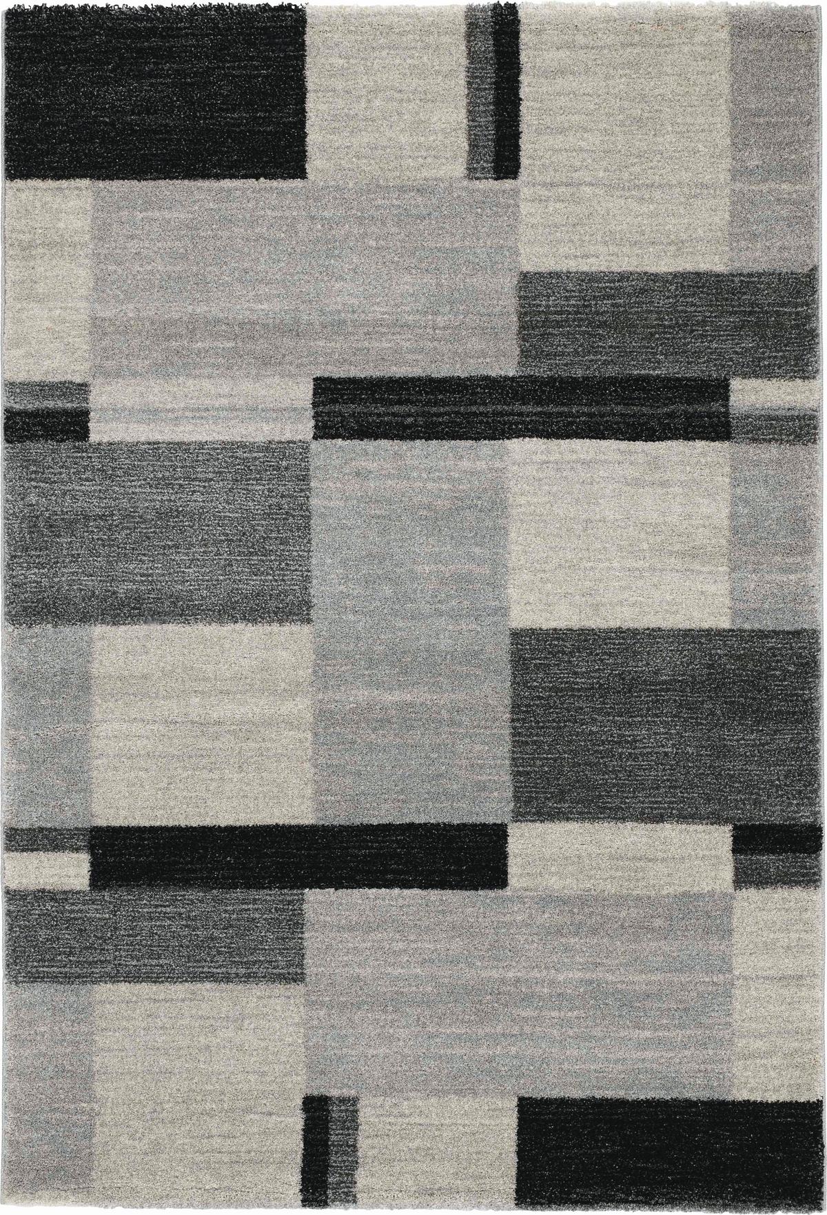 Webteppich Palazzo Bloc Grau 200x250 cm - Grau, KONVENTIONELL, Textil (200/250cm) - Novel