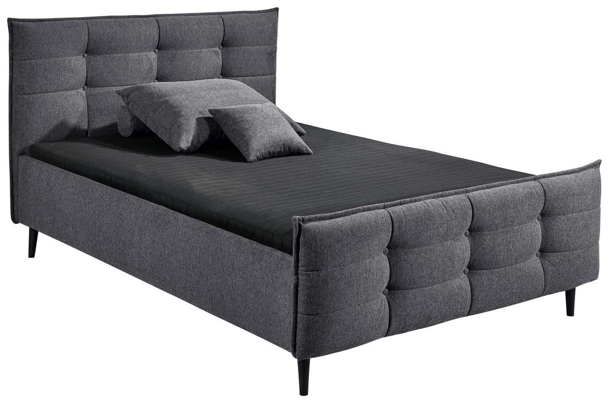Polsterbett Mario B 140x200 cm Anthrazit - Anthrazit, Basics, Holzwerkstoff/Textil (140/200cm) - MID.YOU