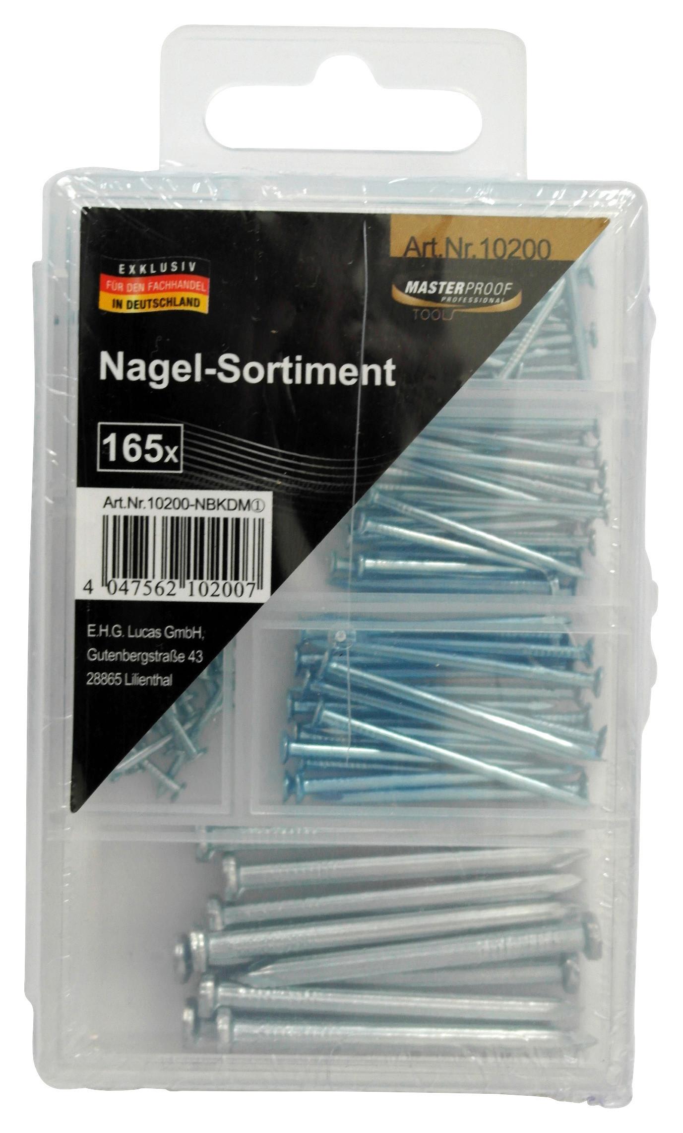 Sortiment Nägel 165 Stück NAGEL-SORTIMENT 165 TEILIG - KONVENTIONELL, Metall