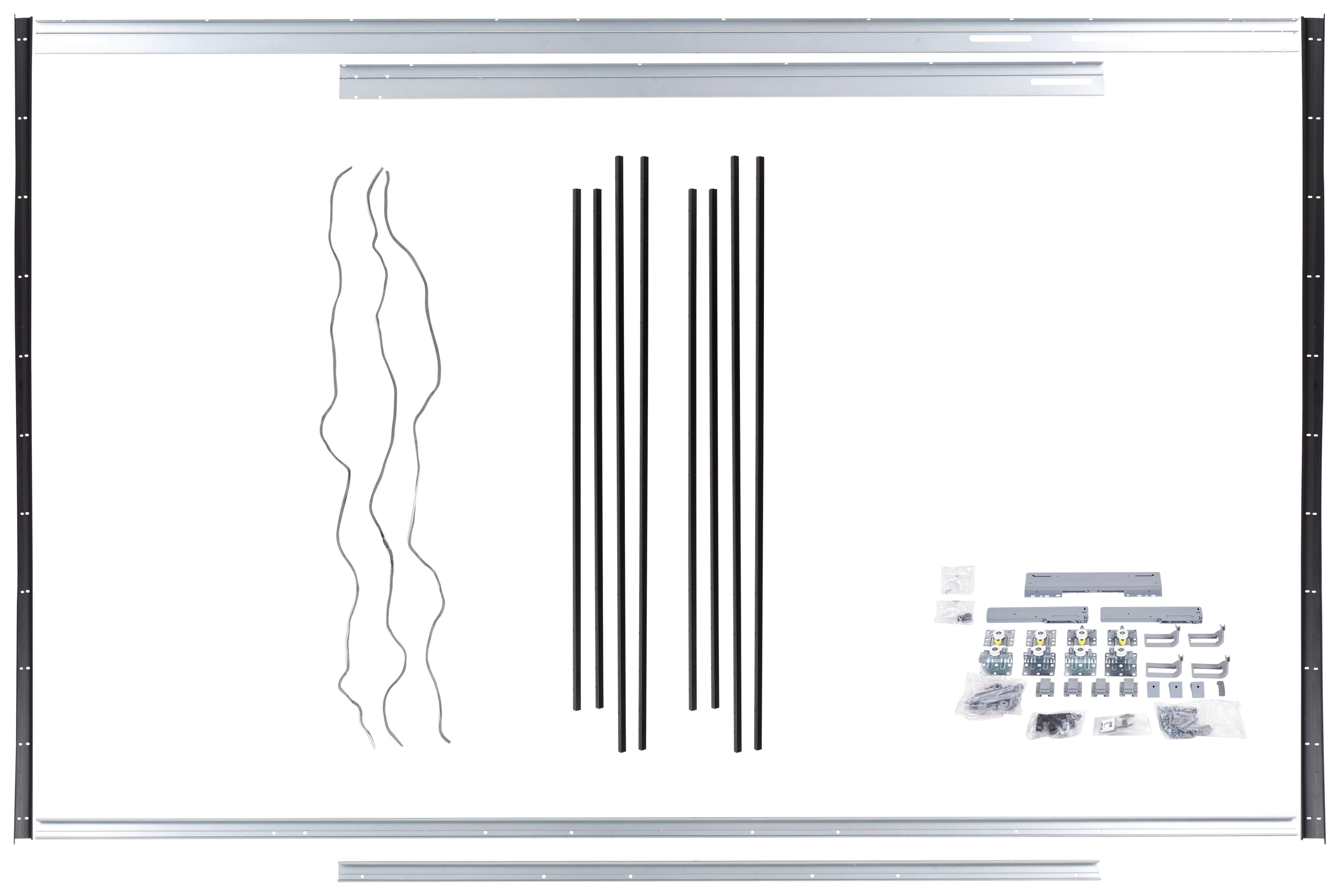 Montagepaket F. Kleiderschrank Unit H: 210 cm B: 360 cm - Schwarz, MODERN, Kunststoff/Metall - Ondega