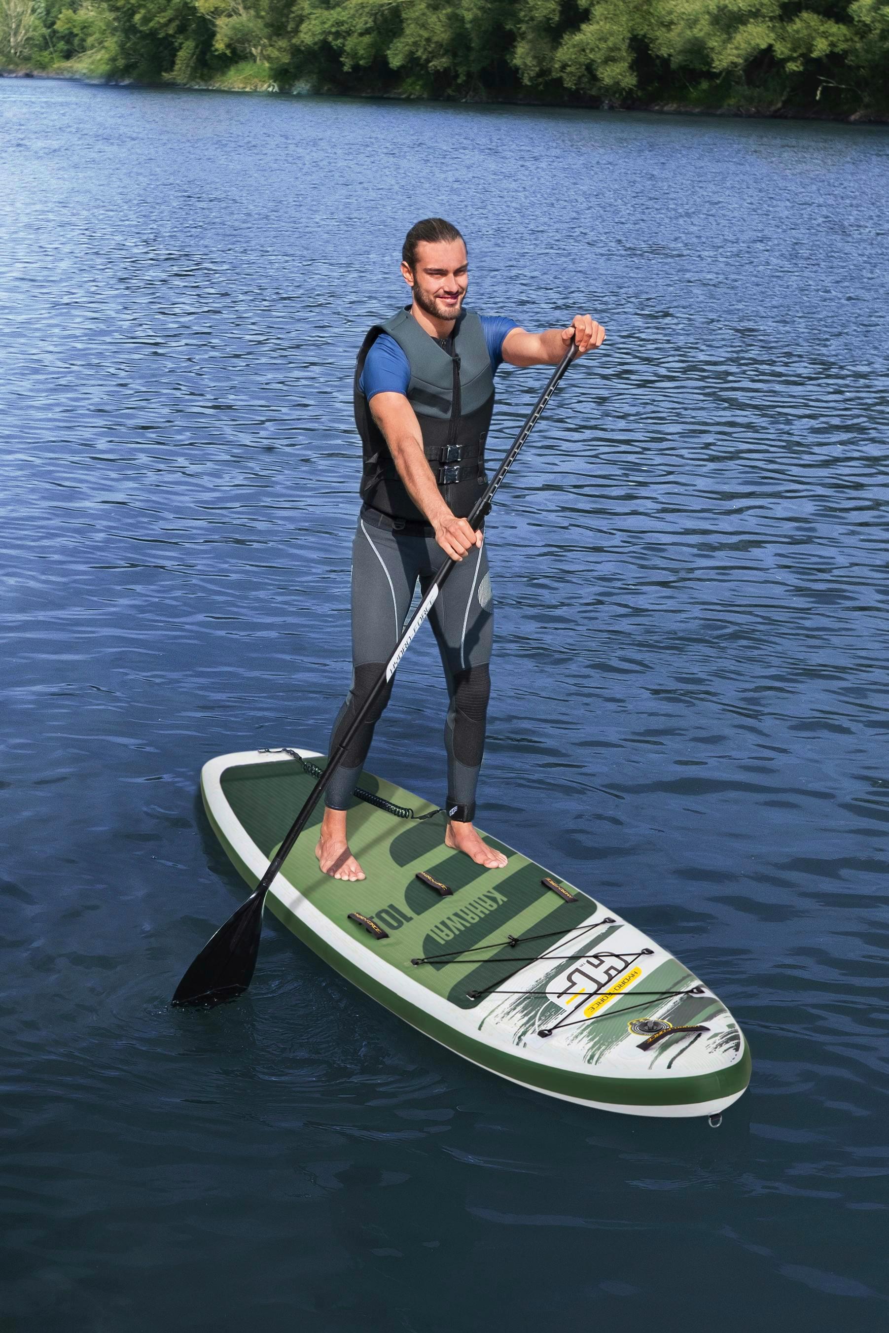 Stand Up Paddle Board Aufblasbar, Pumpe, Grün/Weiß - Weiß/Grün, MODERN, Kunststoff (310/86/15cm) - Bestway