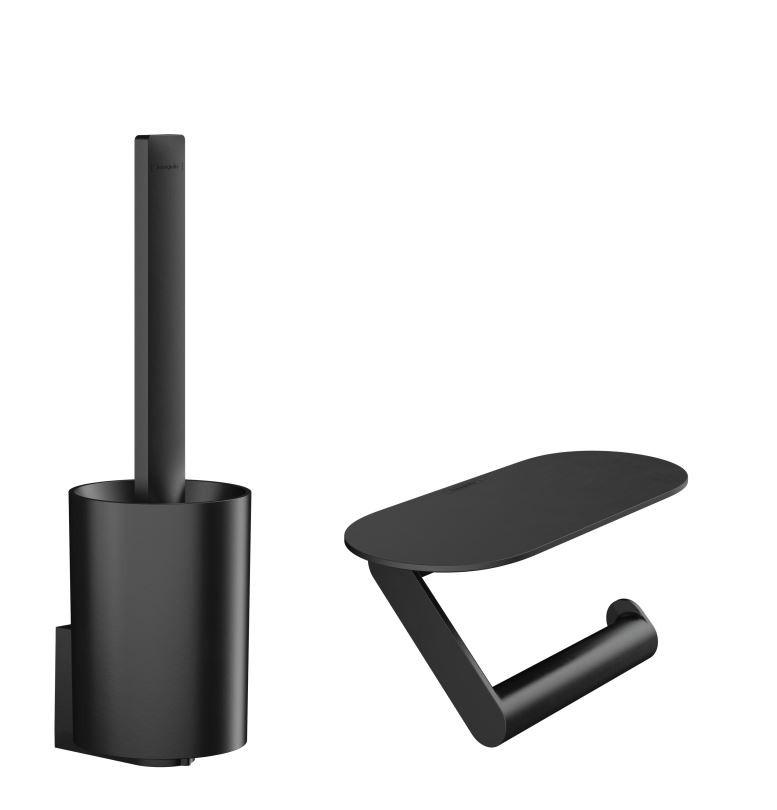 Toilettenpapierhalter Wandmontage Kunstoff - Schwarz, Basics, Kunststoff (39,7/16,7/24,6cm) - Hansgrohe