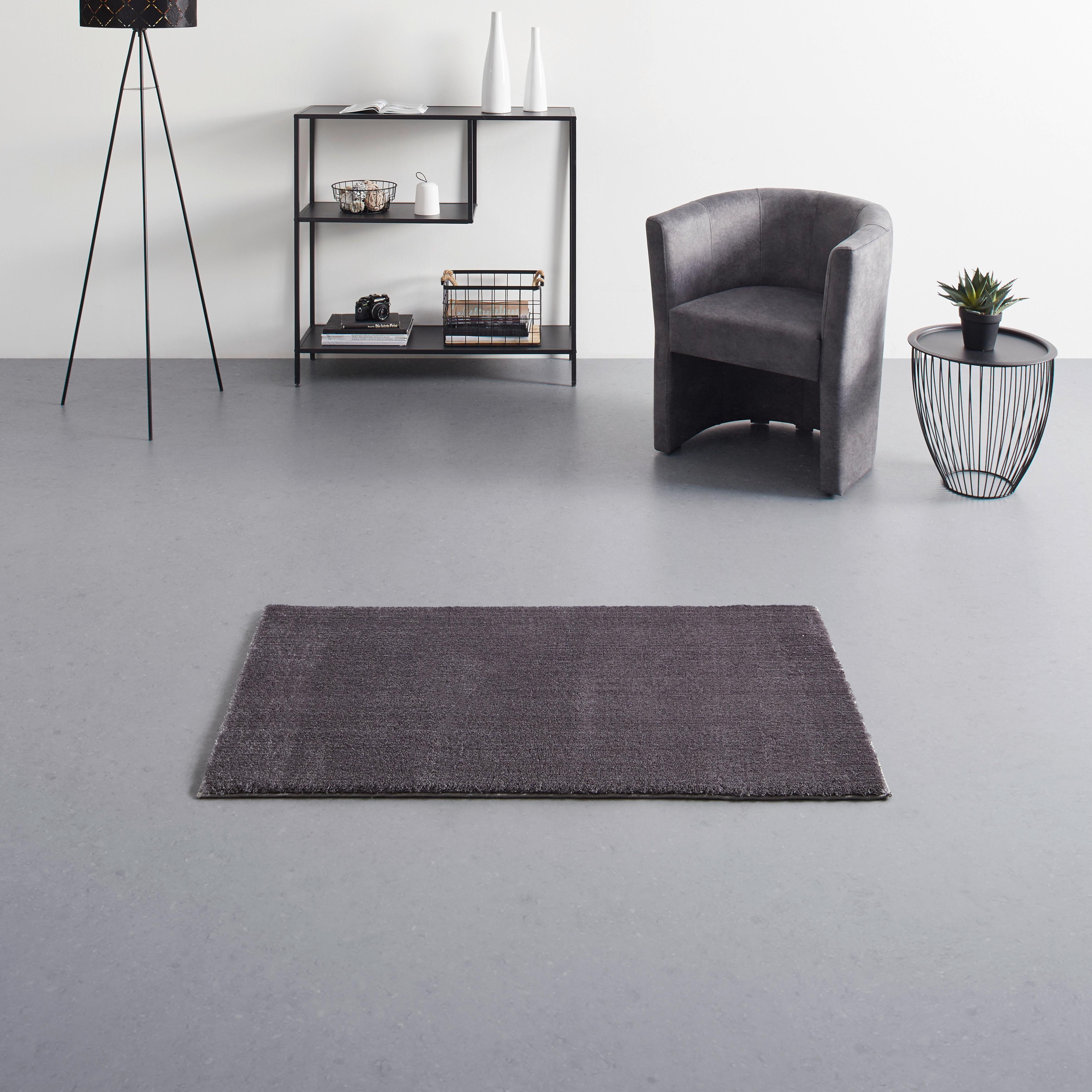 Koberec s vysokým vlasom Nemo 1, 60/110cm, antracitová - antracitová, Basics, textil (60/110cm) - Mömax
