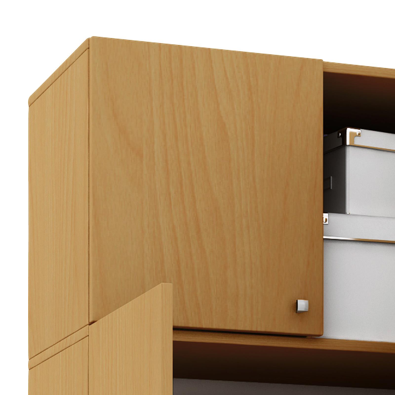 Viacúčelová skriňa VANDOL, nadstavba so zásuvkou - farba buka/čierna, Modern, kompozitné drevo/plast (70/238/39cm) - MID.YOU