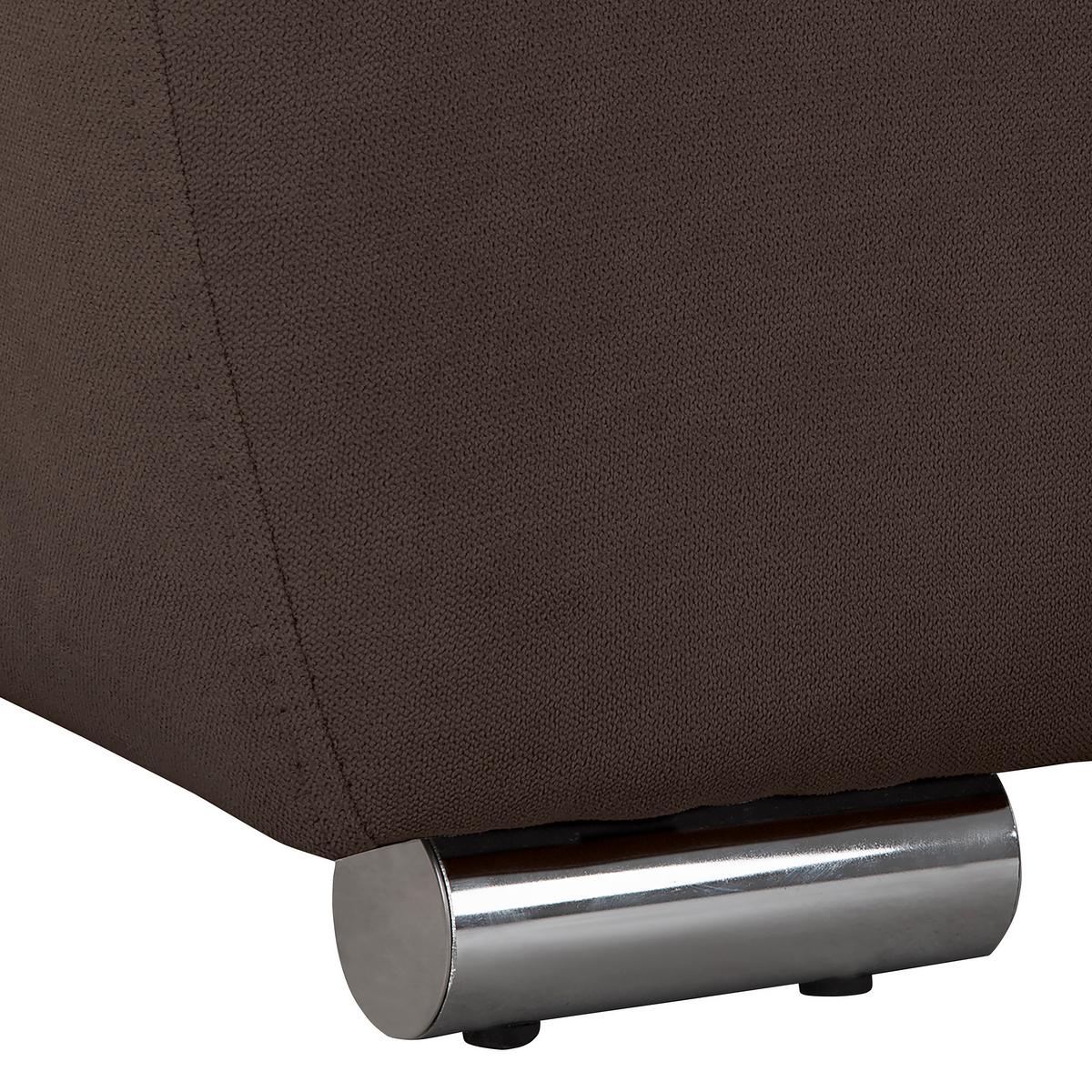 Ecksofa Azzuro Braun S: 256x175 Cm - Silberfarben/Braun, Design, Textil (256/175cm) - Livetastic