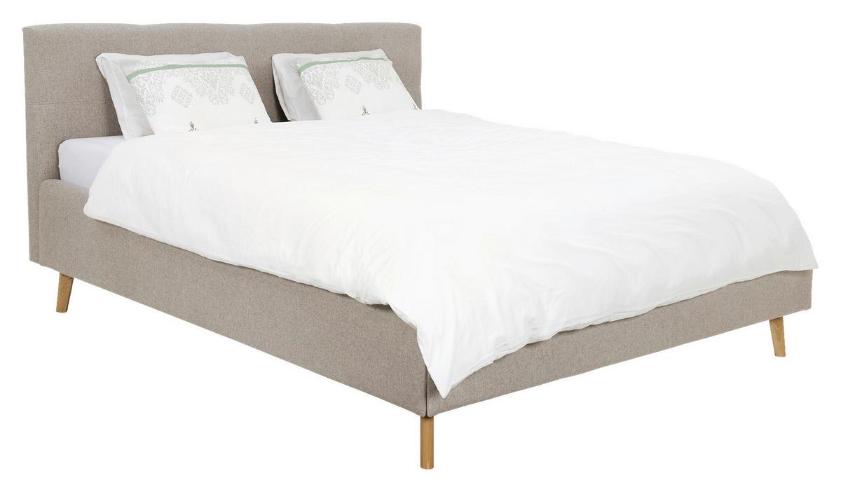 Polsterbett Rossva Lf: 180x200 Beige - Eichefarben/Beige, MODERN, Holz/Textil (180/200cm) - MID.YOU