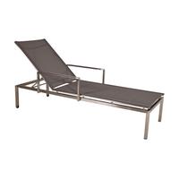 Gartenliege Sienna - Taupe/Grau, Basics, Kunststoff/Metall (66/105/200cm) - Gardenson