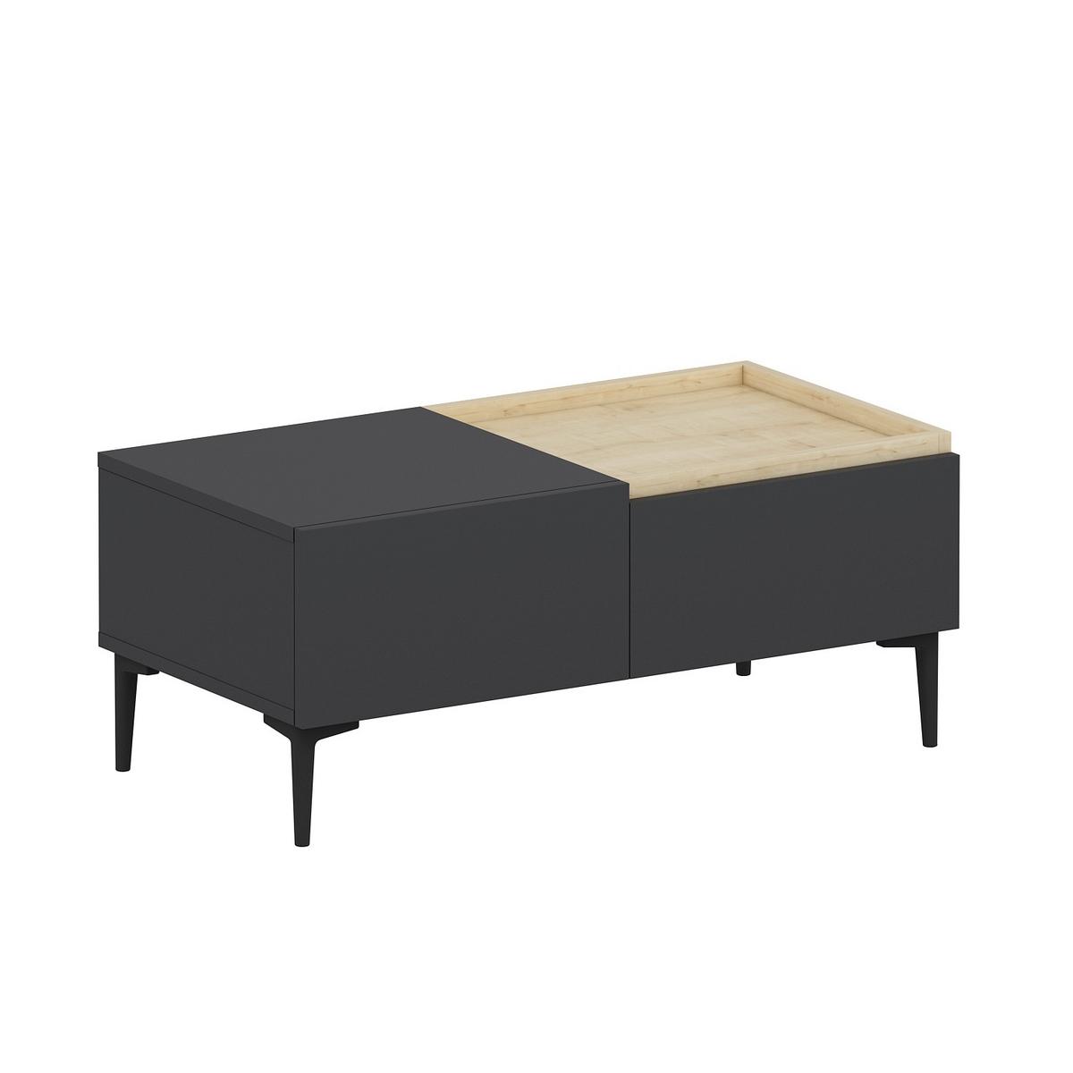 Couchtisch Mia Anthrazit/eichefarben B: 92 Cm - Eichefarben/Anthrazit, Design, Holzwerkstoff/Metall (92/45/39cm) - Livetastic