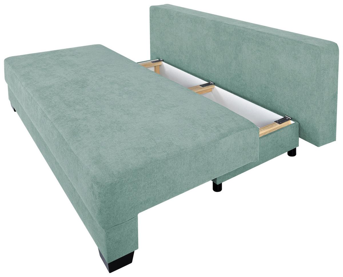 BOXSPRINGSOFA Schlaffunktion Mia Mintgrün - Schwarz/Grau, Design, Holzwerkstoff/Textil (200/90/110cm) - P & B