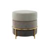 Pouf Struktur Grau DxH: 48,5x46 cm Rund - Goldfarben/Grau, Basics, Holzwerkstoff/Textil (48,5/46/48,5cm) - Kayoom