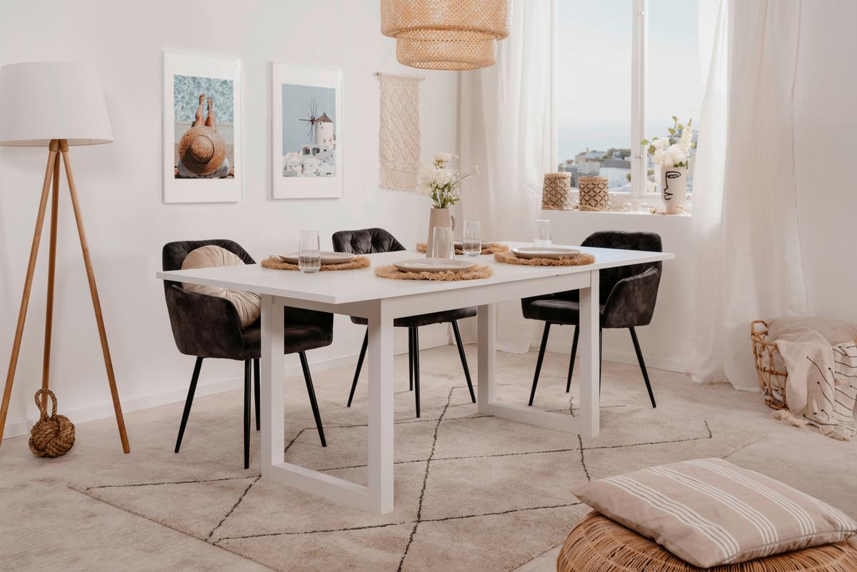 Esstisch ausziehbar Denver 160-200x90 cm Weiß - Weiß, Design, Holzwerkstoff (160/90/75cm) - MID.YOU