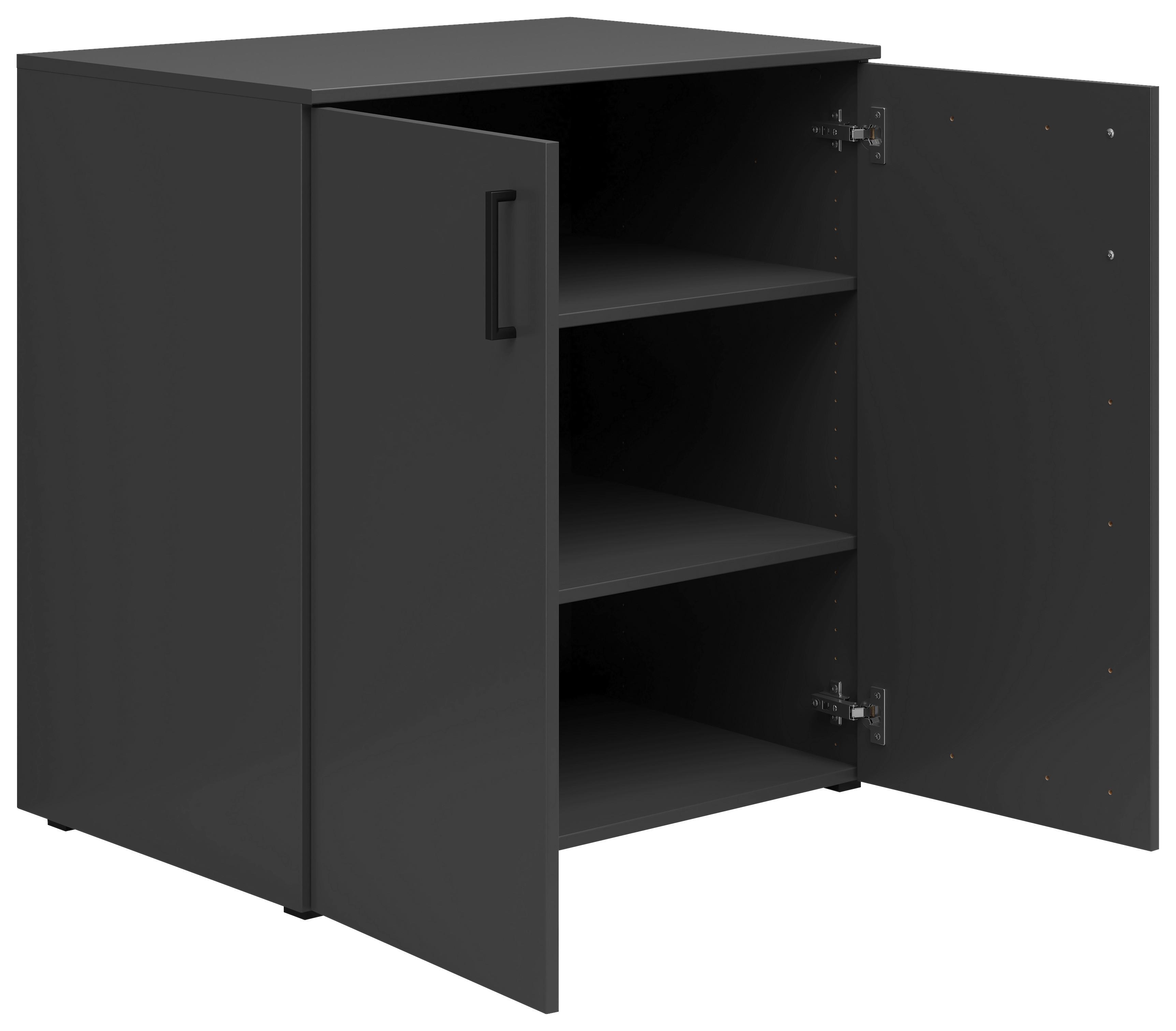 Komoda MULTISTAURAUM š: 80 cm - čierna/grafitová, Modern, kompozitné drevo/plast (80/83/52cm)