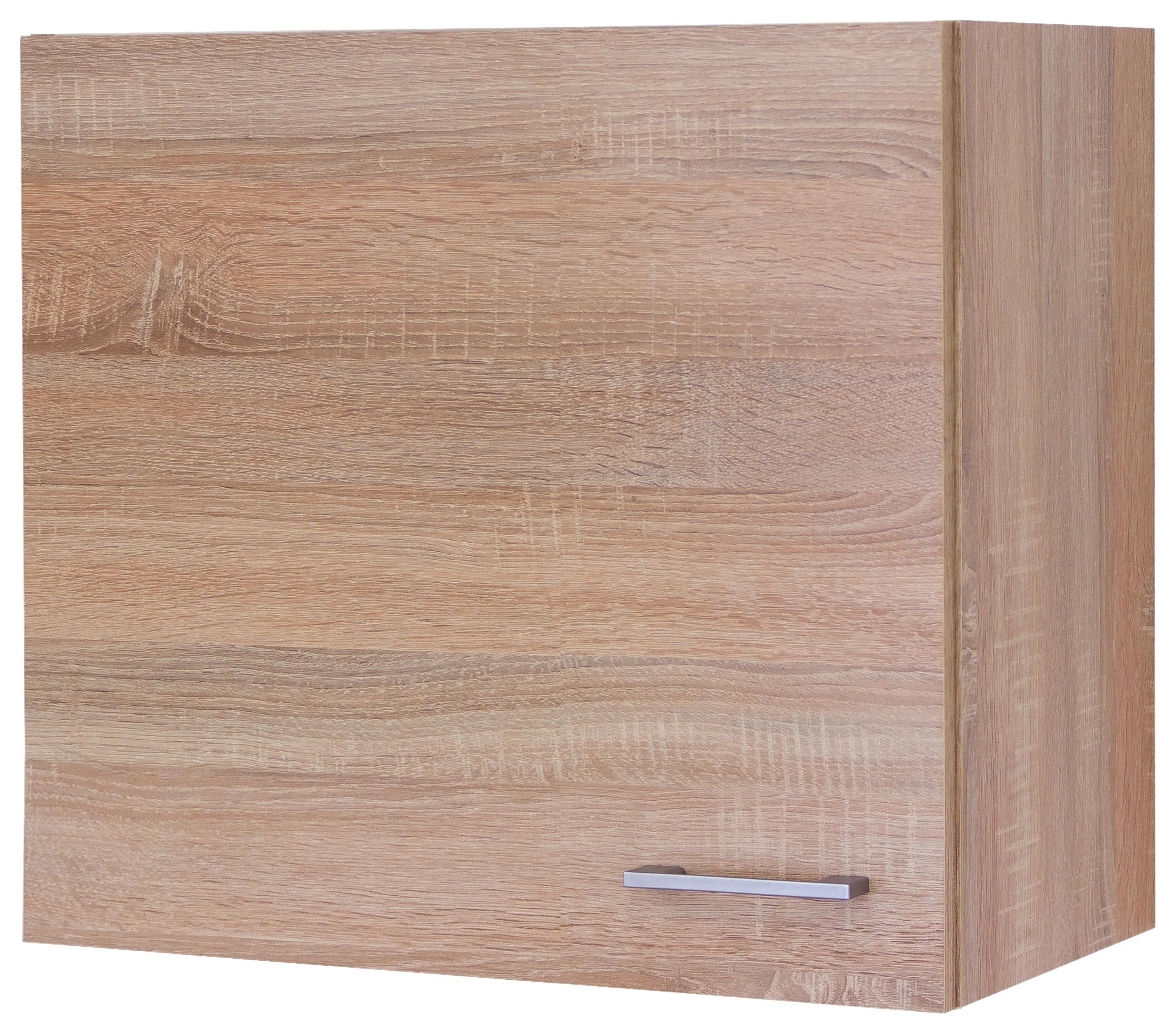 Küchenoberschrank Samoa B: 60 cm Eiche Dekor 1 Drehtür - Weiß/Sonoma Eiche, KONVENTIONELL, Holzwerkstoff (60/54,8/32cm)