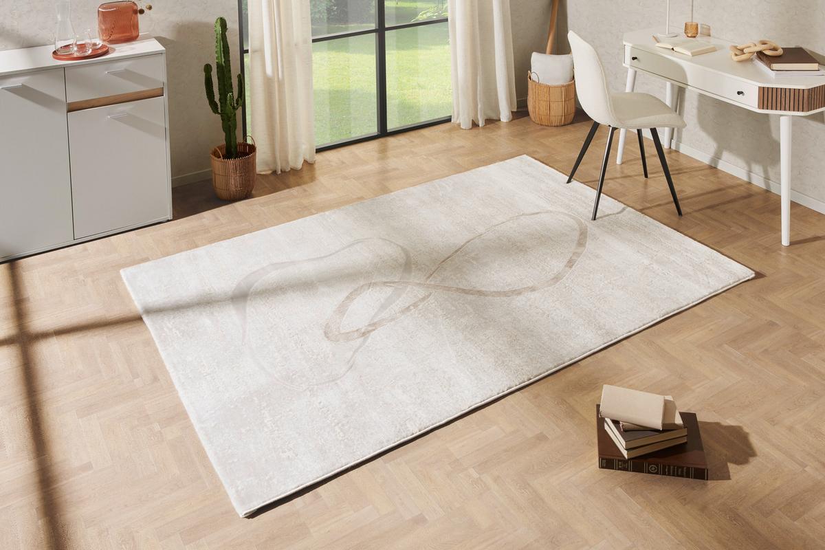 Webteppich Hellgrau Mascha 160x230 cm - Hellgrau, ROMANTIK / LANDHAUS, Textil (160/230cm) - James Wood