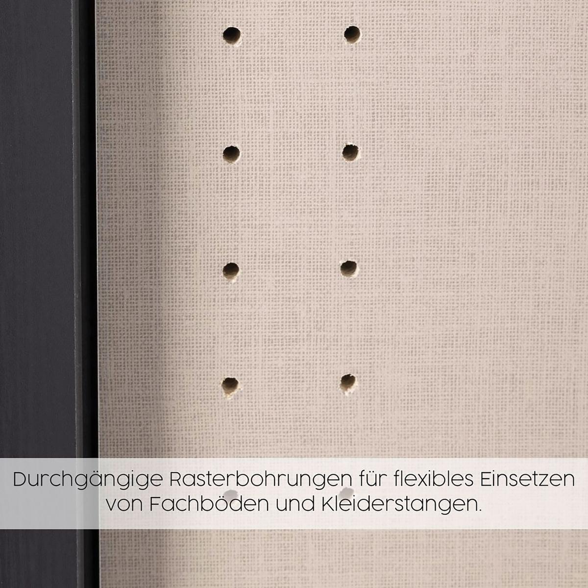 Kleiderschrank Reflect inkl. Inneneinteilung, 2 Körbe - Silberfarben/Eiche Artisan, MODERN, Holzwerkstoff (91/210/54cm)
