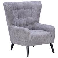 Ohrensessel Casey Bouclé Synthetikfaser Grau - Schwarz/Grau, MODERN, Textil (94/107/86cm)