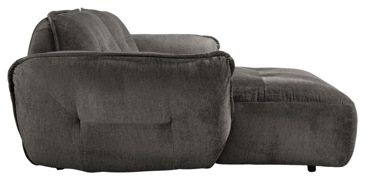 Ecksofa Fluffy Anthrazit S: 184x269 Cm - Anthrazit/Schwarz, MODERN, Textil (184/269cm) - Trendmanufaktur